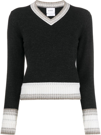 Barrie V-neck Cashmere-knit Top In  Arran Black