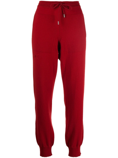 Barrie Drawstring Cashmere Trousers In Red