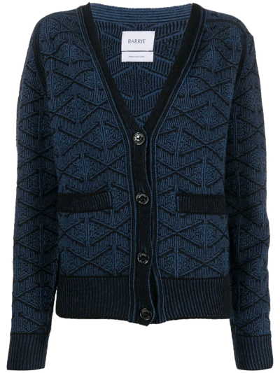Barrie Patterned Cashmere-wool Cardigan In Bakir Black