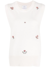 BARRIE FLORAL EMBROIDERED CASHMERE TOP