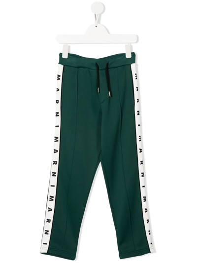 Marni Little Kid's & Kid's Logo-tape Joggers In Forest Biome