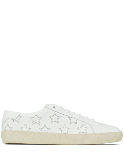 Saint Laurent Men's Court Classic Sl/06 California Sneakers In Smooth Leather In Bianco