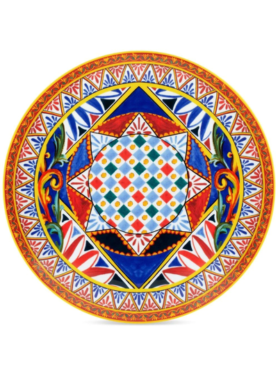 Dolce & Gabbana Porcelain Charger Plate In Multicolor