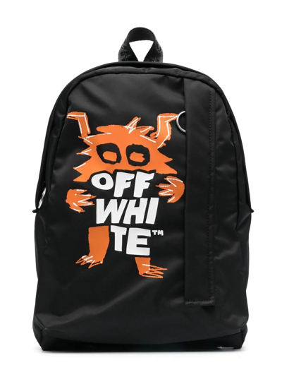 Off-white Kids' Logo-print Backpack In Black