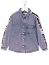 Off-white Little Girl's & Girl's Logo Band Denim Shirt In Purple