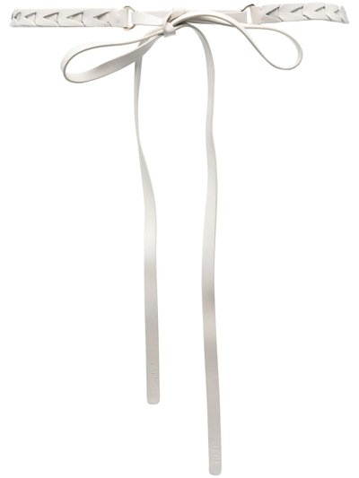 Redv Woven Calf Leather Belt In Latte