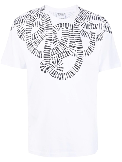 Marcelo Burlon County Of Milan Marcelo Burlon Cotton Crew-neck T-shirt In White,black