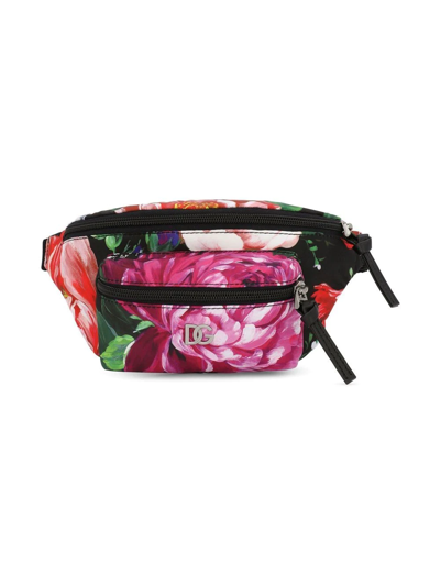 Dolce & Gabbana Kids' Floral Print Belt Bag In Multicolor