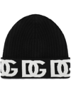 DOLCE & GABBANA JACQUARD LOGO BEANIE HAT