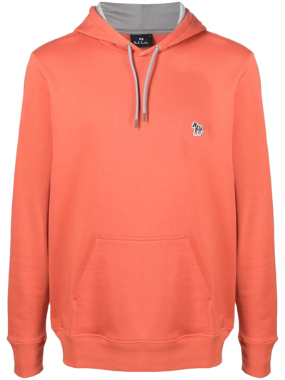 Ps By Paul Smith Logo Drawstring Hoodie In 15a Reds
