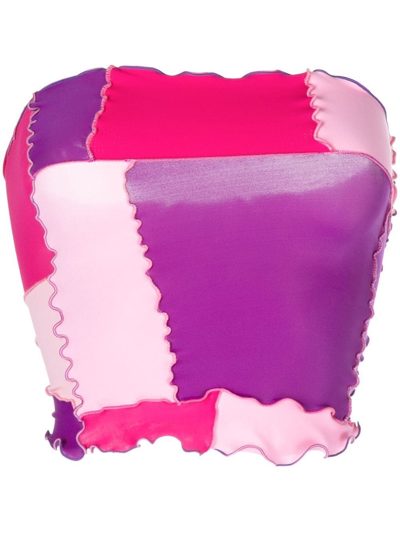 Sherris Colour-block Bandeau Top In Pink