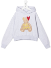 Palm Angels Embroidered-logo Cotton Hoodie In Grey