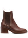 CHLOÉ MALLO CALF-LEATHER ANKLE BOOTS