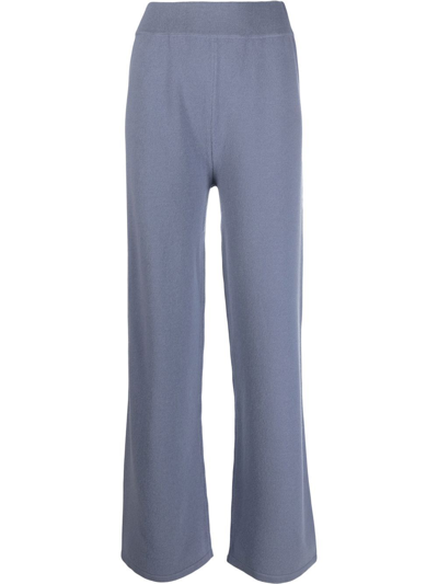 Fedeli Fine-knit Straight-leg Trousers In Blue