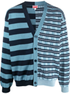 KENZO MIXED-STRIPE PATTERN CARDIGAN