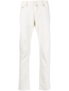 Jacob Cohen Logo-patch Slim-cut Jeans In White