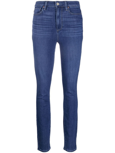 Paige High-waisted Skinny Jeans In Blue