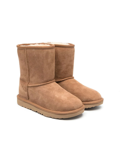 Ugg Kids' Classic Ii Shearling Boots In Brown