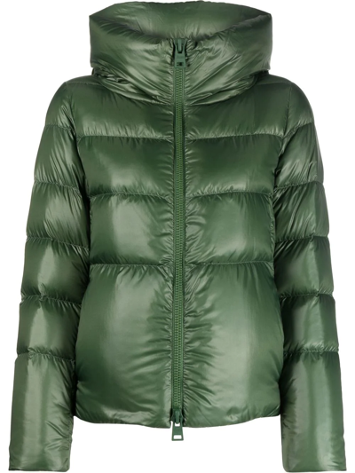 Herno Globe Padded Bomber Jacket In Green