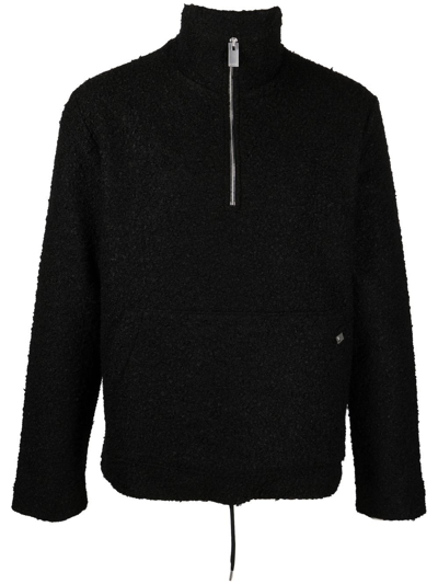 Alyx Elevated Quarter Zip Fleece Sweatshirt In Black
