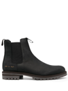 Common Projects Ridged Leather Chelsea Boots In Black