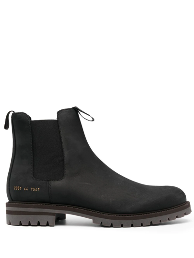 Common Projects Winter Elasticated-panel Suede Chelsea Ankle Boots In Black