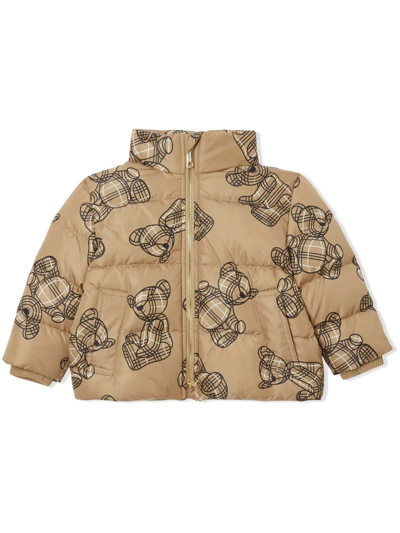 Burberry Thomas Bear Graphic-print Shell-down Puffer Jacket 18-24 Months In Beige
