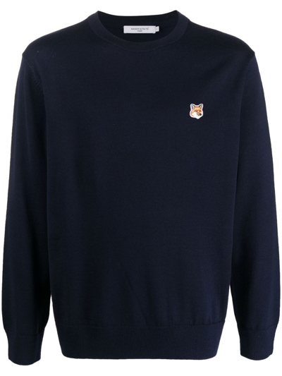 MAISON KITSUNÉ FOX HEAD WOOL JUMPER