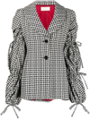 Sara Battaglia Houndstooth Single-breasted Blazer In Piepo