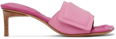 Jacquemus 50mm Les Mules Piscine Leather Sandals In Pink