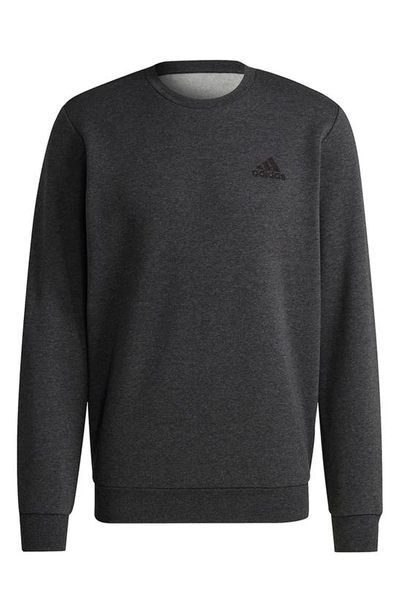 Adidas Originals Feel Cozy Sweatshirt In Dark Grey Heather/ Black