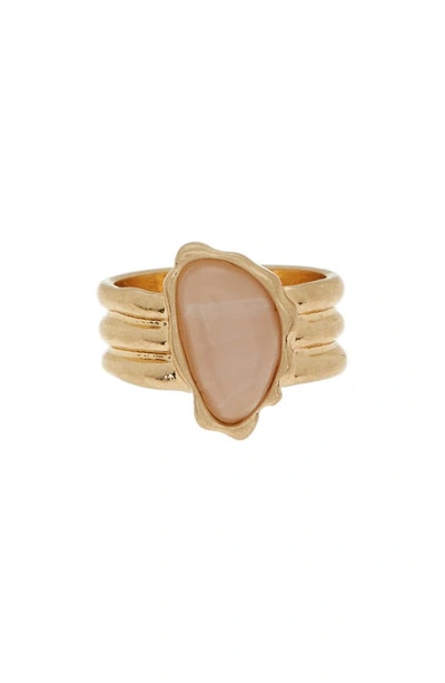 Melrose And Market Organic Cut Stone Ring In Blush- Gold
