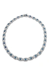 Bling Jewelry Crystal Pavé Collar Necklace In Blue