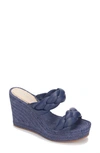 Kenneth Cole New York Women's Footwear Olivia Braid Espadrille Wedge Sandals Women's Shoes In Marine