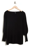 1.state Ottoman Ribbed Boatneck Sweater In Black