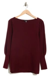 1.state Ottoman Ribbed Boatneck Sweater In Wine