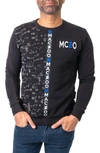 MACEOO MACEOO FUTURE BLACK STRETCH COTTON GRAPHIC SWEATER