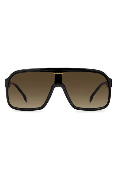 Carrera Eyewear 99mm Oversize Rectangular Sunglasses In Black / Brown Gradient