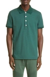 Balmain Logo-embroidered Polo Shirt In Green