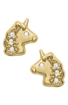 MIGNONETTE 14K GOLD & CUBIC ZIRCONIA UNICORN STUD EARRINGS