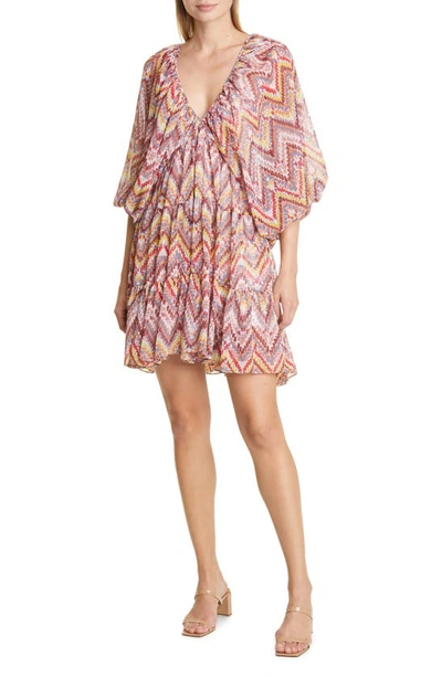 Likely Colin Abstract-print Tie-back Mini Dress In Redwood/nightshadow Multi