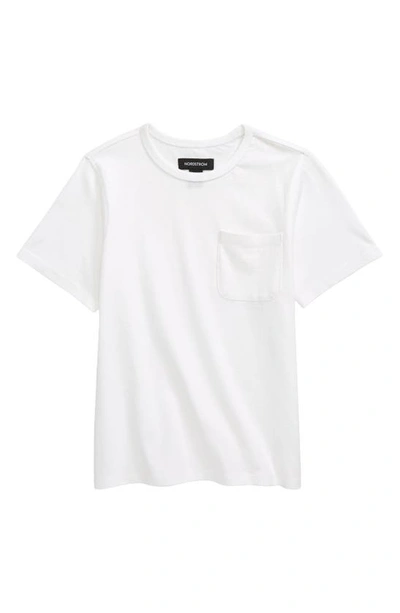 Nordstrom Kids' Everyday Cotton Pocket T-shirt In White