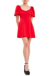 English Factory Puff Sleeve Minidress In Red