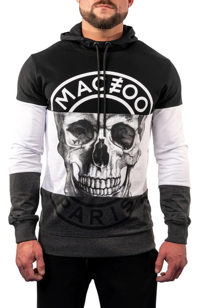 Maceoo Paris Cotton Blend Logo Hoodie In Grey