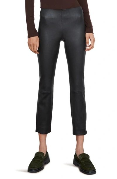 Vince Leather Crop Leggings In Black