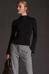 By Anthropologie Maeve Bell-sleeve Sweater In Black