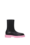 Givenchy Squared Flat Leather Chelsea Ankle Boots In Black