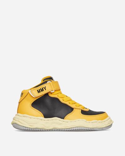 Miharayasuhiro Wayne Vl Og Sole Leather High Sneakers In Yellow