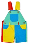 Dotty Dungarees Unisex Colorblock Overall Shorts - Baby, Little Kid, Big Kid In Multi