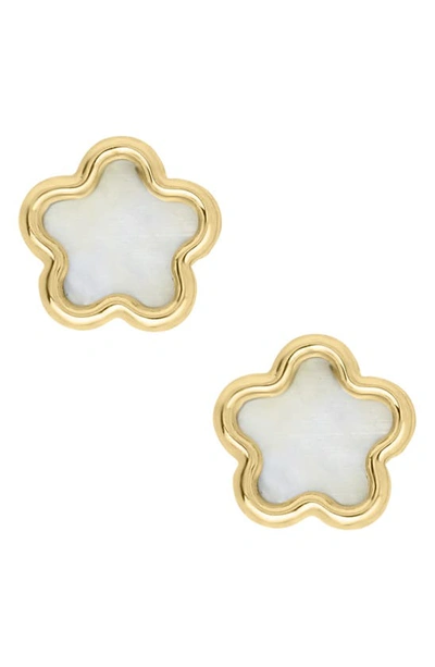 Mignonette Kids'  14k Gold & Mother-of-pearl Flower Stud Earrings
